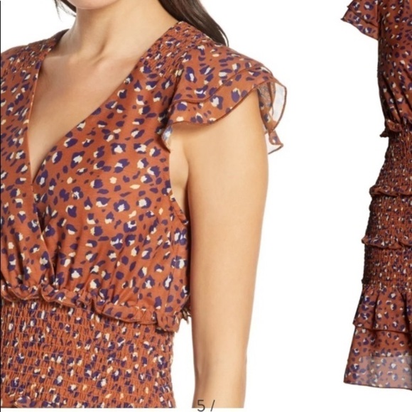 Foxiedox Mini Luna Animal Print Tiered Ruffle Dress M feminine cheetah leopard - Picture 5 of 14